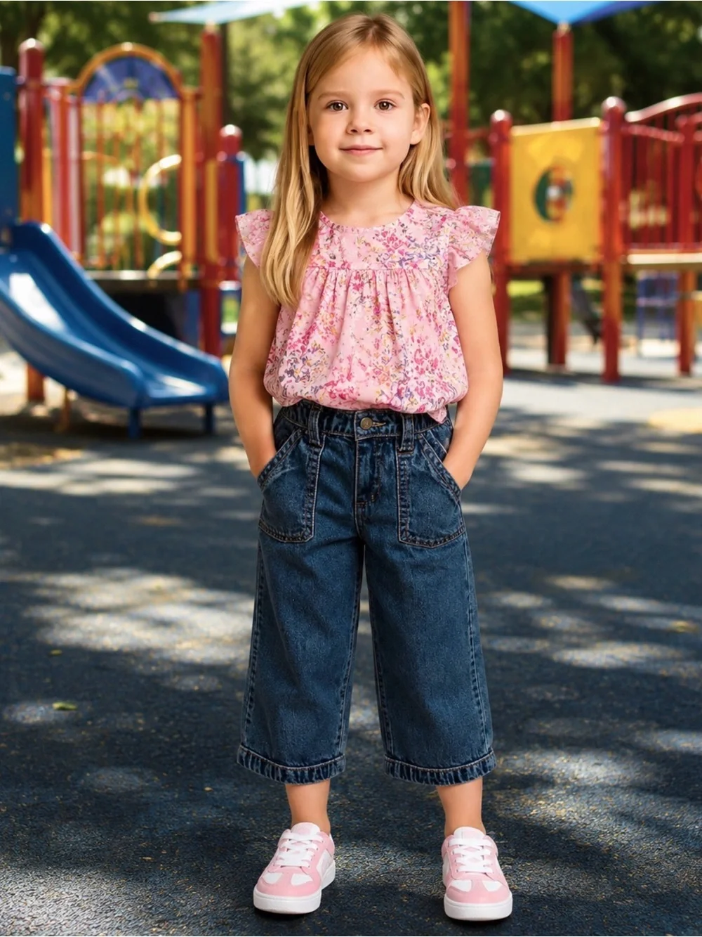 Gap Girls Jeans Capri Size 10 Adjustable Waist
